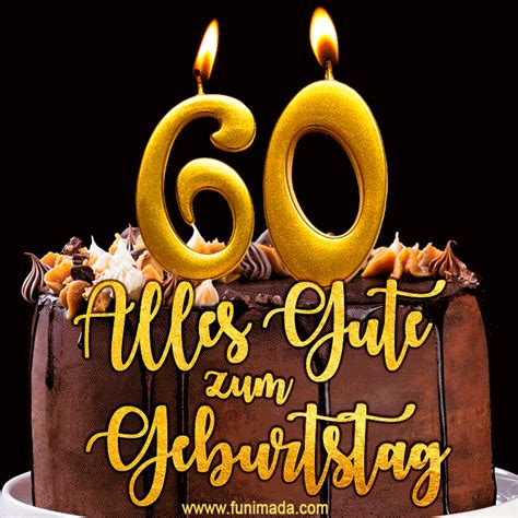 Alles Gute zum 60. Geburtstag! Animiertes GIF mit 3D。